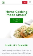 How homechef.com looks like on a mobile device such as an iPhone.
