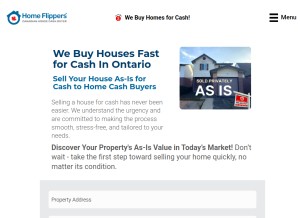 How homeflippers.ca looks like on a tablet such as an iPad.