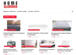 How homeglimmer.com looks like on a tablet such as an iPad.