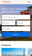 How homelidays.com looks like on a mobile device such as an iPhone.