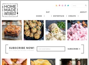 How homemadeinterest.com looks like on a tablet such as an iPad.