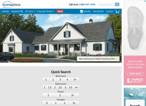 How homeplans.com looks like on a tablet such as an iPad.