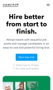 How homerun.co looks like on a mobile device such as an iPhone.