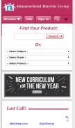 How homeschoolbuyersco-op.org looks like on a mobile device such as an iPhone.