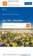 How homesconnect.com looks like on a mobile device such as an iPhone.