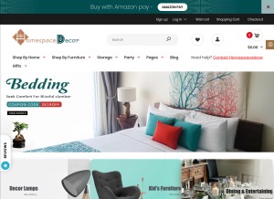 How homespacedecor.com looks like on a tablet such as an iPad.