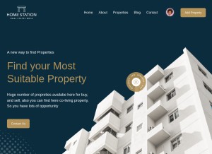 How homestation.co.in looks like on a tablet such as an iPad.