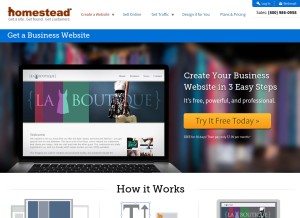 How homestead.com looks like on a tablet such as an iPad.