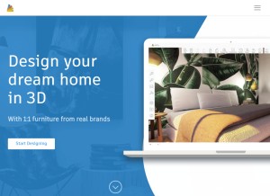 How homestyler.com looks like on a tablet such as an iPad.