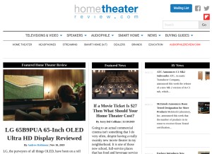 How hometheaterreview.com looks like on a tablet such as an iPad.