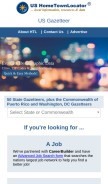 How hometownlocator.com looks like on a mobile device such as an iPhone.