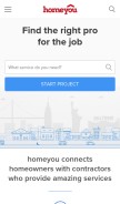 How homeyou.com looks like on a mobile device such as an iPhone.