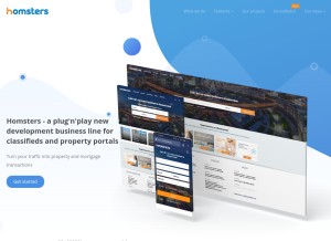 How homsters.com looks like on a tablet such as an iPad.