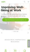 How hon.com looks like on a mobile device such as an iPhone.