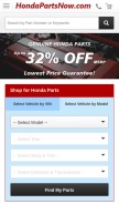 How hondapartsnow.com looks like on a mobile device such as an iPhone.
