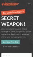 How honeybadger.io looks like on a mobile device such as an iPhone.