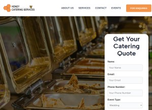 How honeycatering.co.in looks like on a tablet such as an iPad.