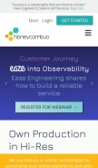 How honeycomb.io looks like on a mobile device such as an iPhone.