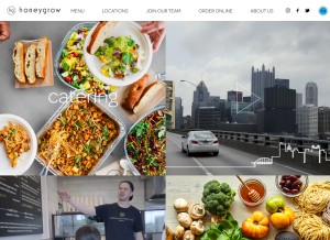How honeygrow.com looks like on a tablet such as an iPad.