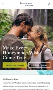 How honeymoonwishes.com looks like on a mobile device such as an iPhone.