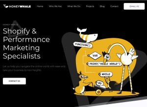 How honeywhale.co.za looks like on a tablet such as an iPad.