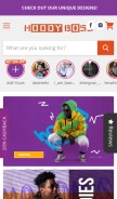 How hoodyboss.com looks like on a mobile device such as an iPhone.