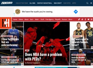 How hoopshabit.com looks like on a tablet such as an iPad.