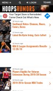 How hoopsrumors.com looks like on a mobile device such as an iPhone.