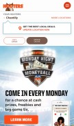 How hooters.com looks like on a mobile device such as an iPhone.