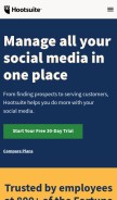 How hootsuite.com looks like on a mobile device such as an iPhone.