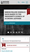 How hoover.org looks like on a mobile device such as an iPhone.
