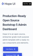 How hopeui.iqonic.design looks like on a mobile device such as an iPhone.