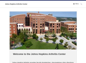 How hopkinsarthritis.org looks like on a tablet such as an iPad.