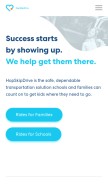 How hopskipdrive.com looks like on a mobile device such as an iPhone.