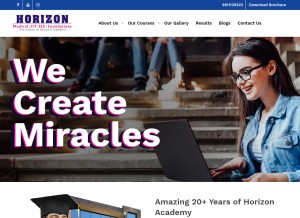 How horizonacademy.co.in looks like on a tablet such as an iPad.