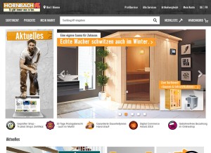 How hornbach.ch looks like on a tablet such as an iPad.