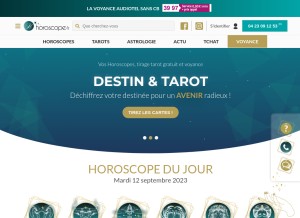 How horoscope.fr looks like on a tablet such as an iPad.