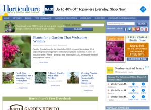 How hortmag.com looks like on a tablet such as an iPad.