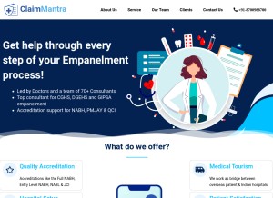 How hospitalempanelment.com looks like on a tablet such as an iPad.