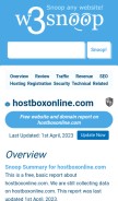 How hostboxonline.com.w3snoop.com looks like on a mobile device such as an iPhone.