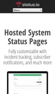 How hostedstatus.com looks like on a mobile device such as an iPhone.