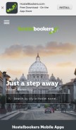 How hostelbookers.com looks like on a mobile device such as an iPhone.