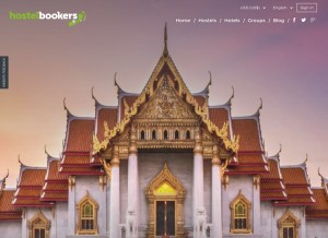 How hostelbookers.com looks like on a tablet such as an iPad.