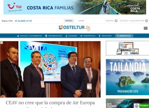 How hosteltur.com looks like on a tablet such as an iPad.