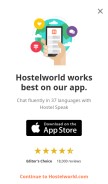 How hostelworld.com looks like on a mobile device such as an iPhone.