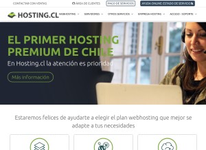 How hosting.cl looks like on a tablet such as an iPad.