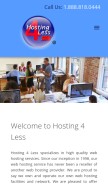 How hosting4less.com looks like on a mobile device such as an iPhone.