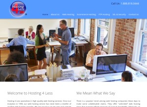 How hosting4less.com looks like on a tablet such as an iPad.