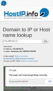 How hostip.info looks like on a mobile device such as an iPhone.