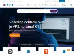 How hostnet.nl looks like on a tablet such as an iPad.